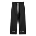NEMA Solid Color Fleece Straight Leg Pants (Black)
