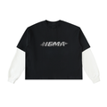 Layered NEMA Contrast  Cotton T-Shirt (BLK/WHT)