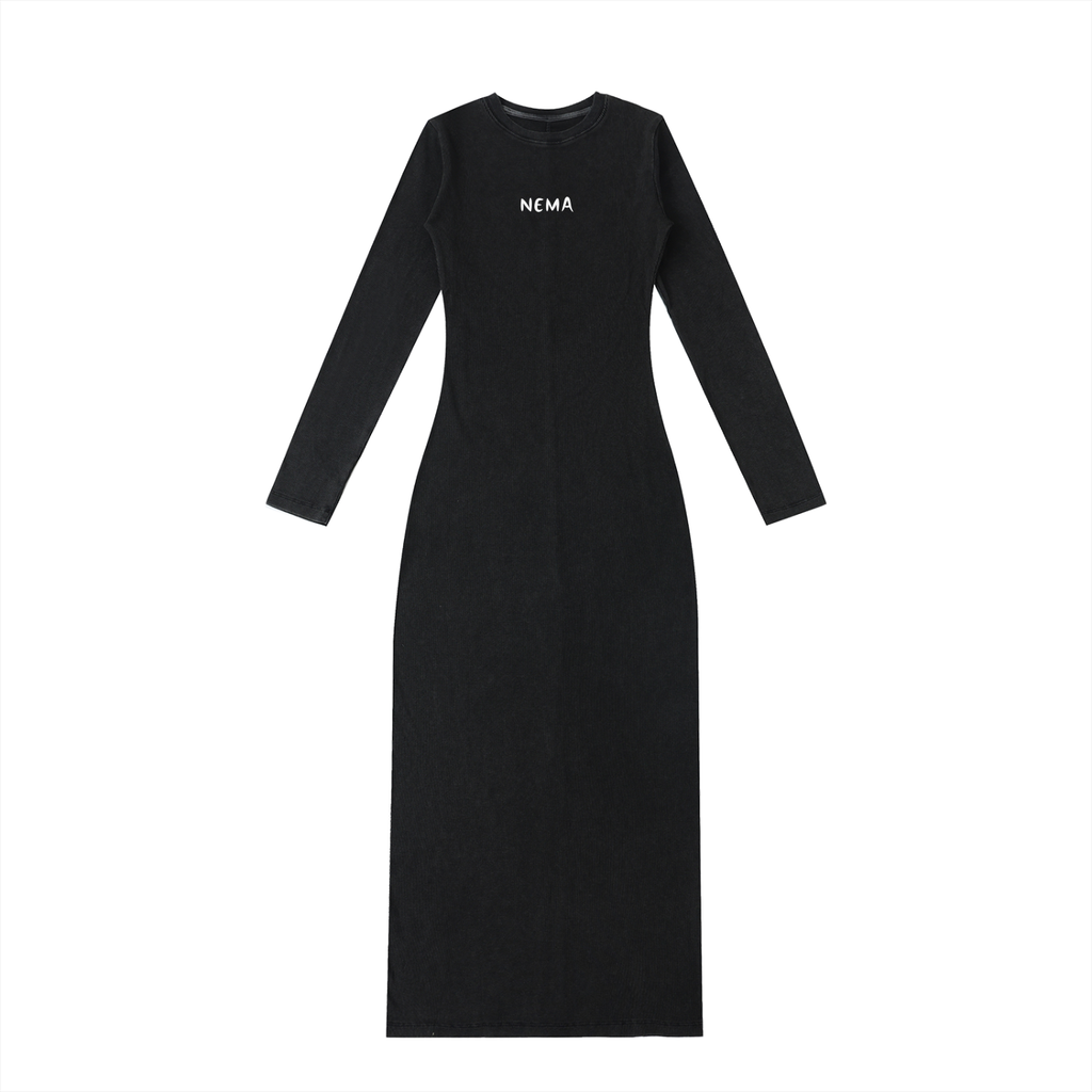 NEMA Slit Maxi Dress (Black)