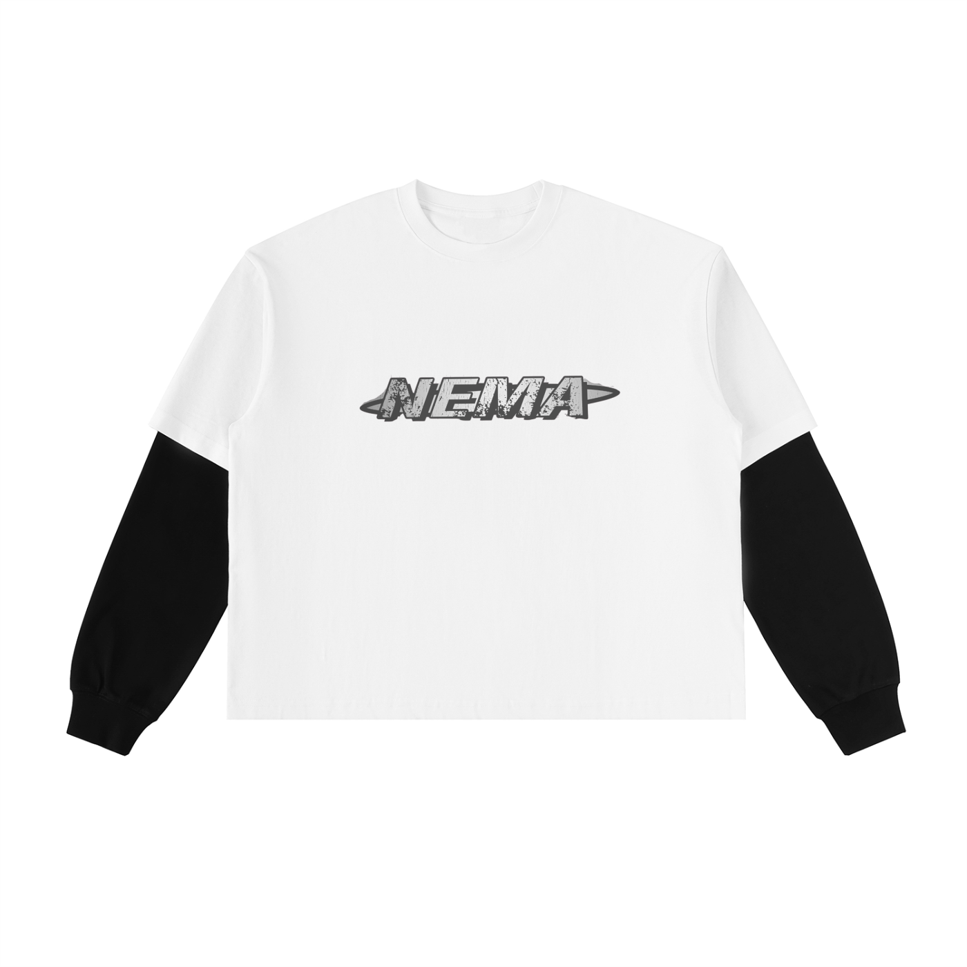 Layered  NEMA Contrast  T-Shirt (WHT/BLK)