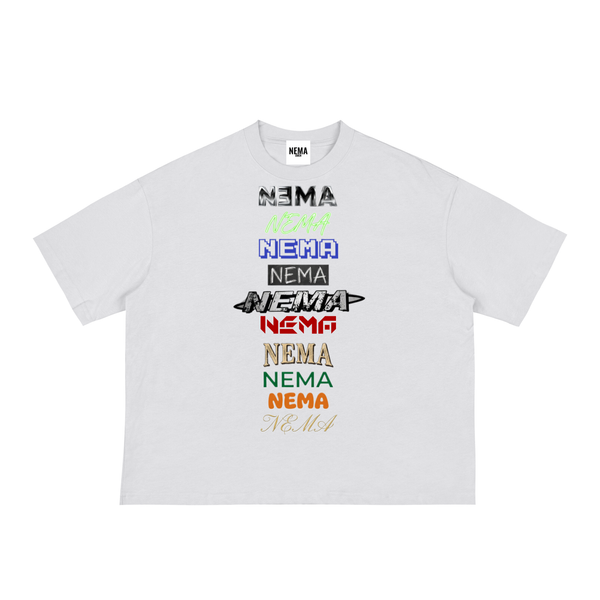 NEMA Graphic  Boxy Tee l (White)