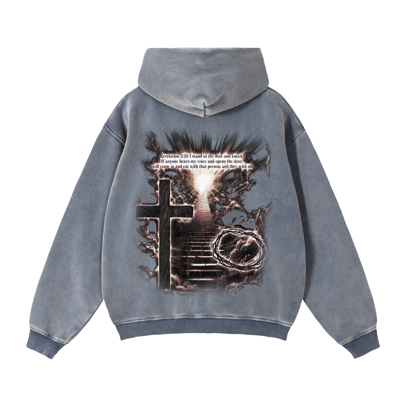 Zip Boxy Fleece Hoodie (Grey Blue)