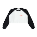 NEMA-Block Raglan Crop Sweatshirt (White/Black)