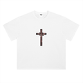 Heavyweight Drop Shoulder Cross T-Shirt (White)
