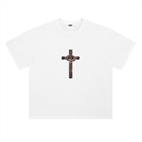 Heavyweight Drop Shoulder Cross T-Shirt (White)