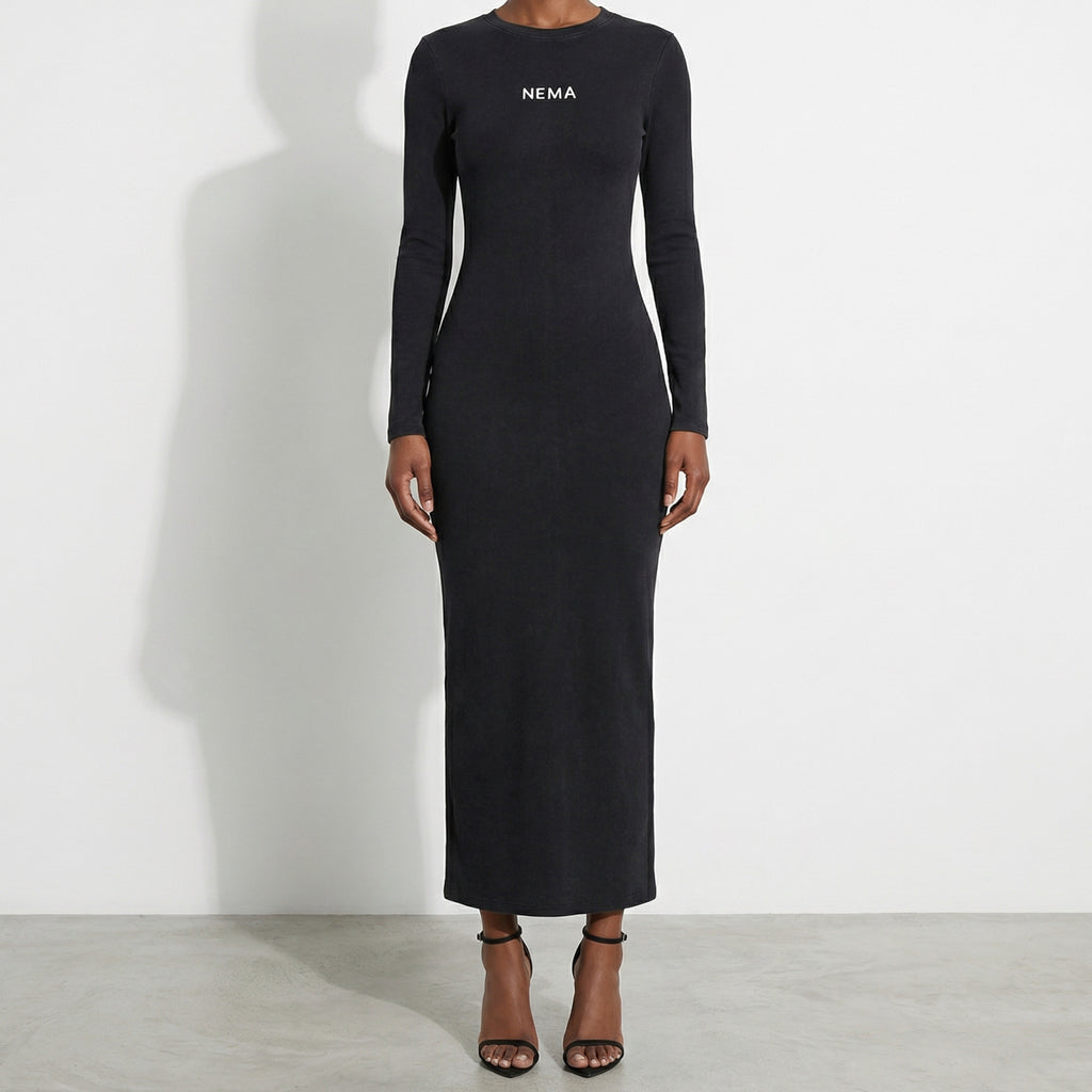 NEMA Slit Maxi Dress (Black)